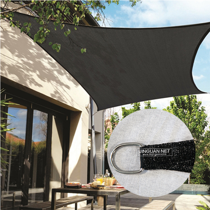 black shade sail canopy